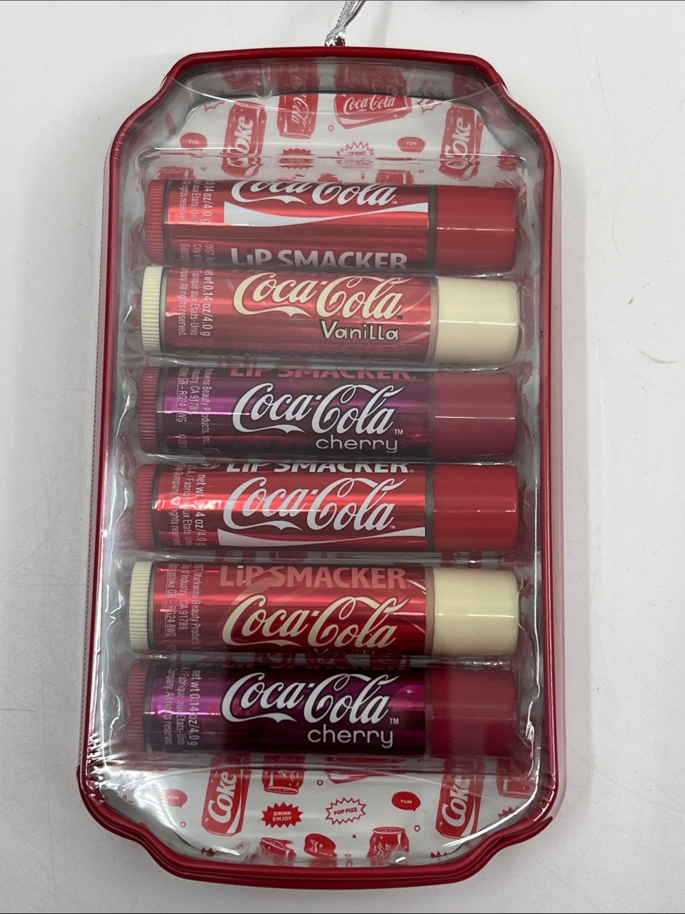 Claire’s Coca Cola Lip Smacker 6-Pack Lip Balm - Cherry, Vanilla Collector Tin